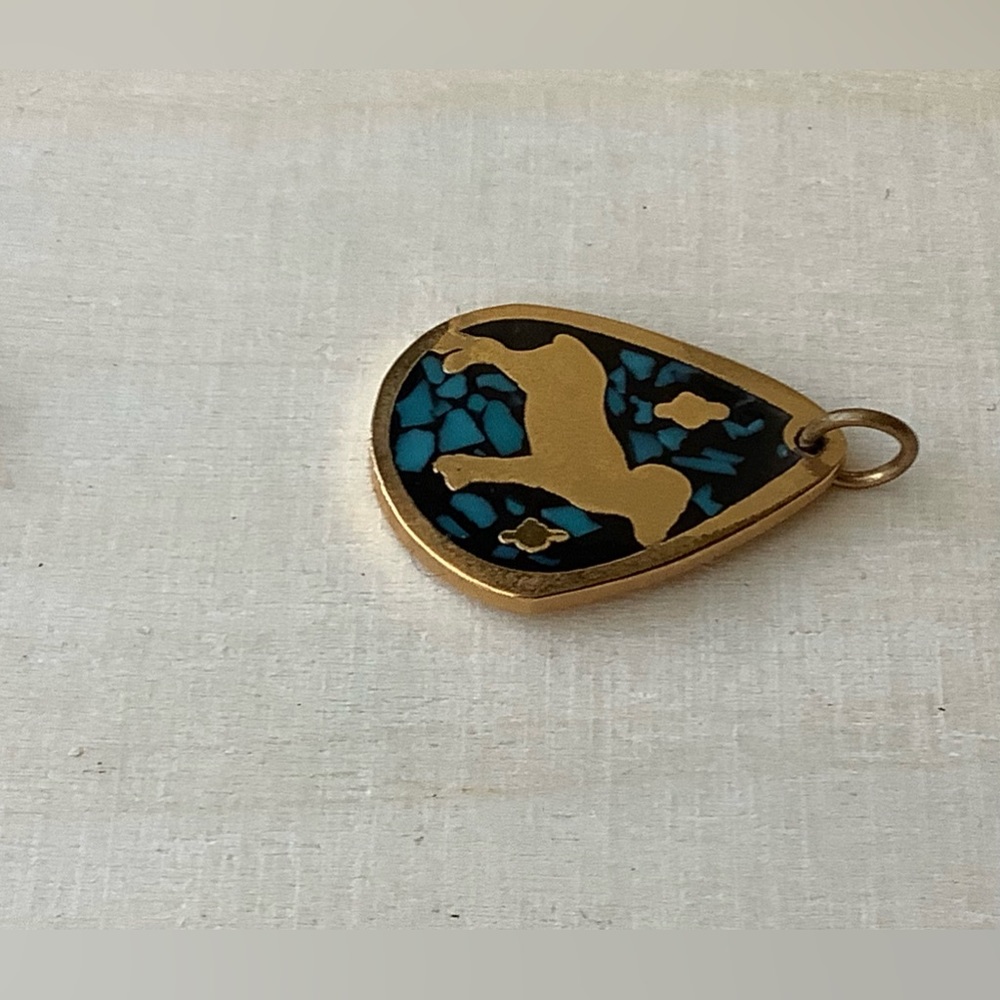 Aries zodiac teardrop pendant charm NEW vintage turquoise